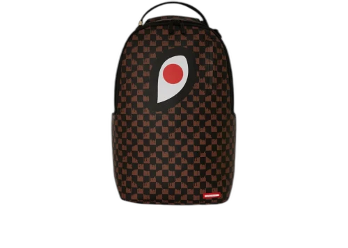 Sprayground One Eye Brown Check Backpack Brown
