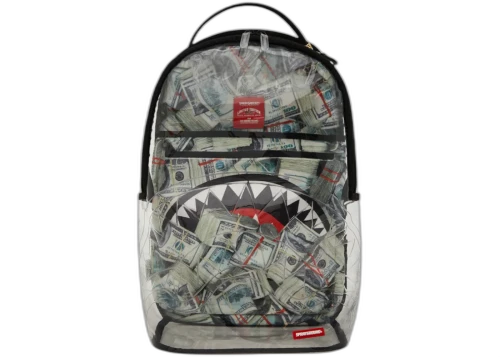 Sprayground Money Pile DLXS Clear Backpack White