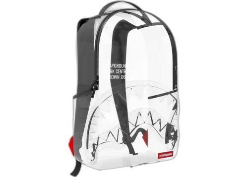 Sprayground Shark Central Clear DLX Backpack White