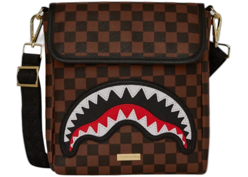 Sprayground Sawtooth Sharks in Paris Messenger Sling Brown