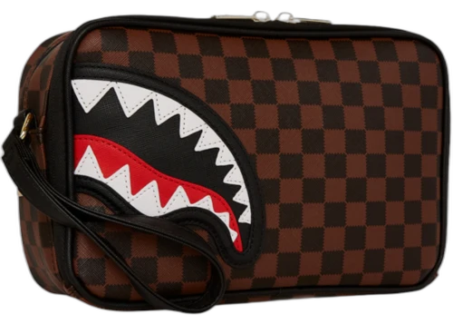 Sprayground Sawtooth Sharks in Paris Toiletry Brick Brown