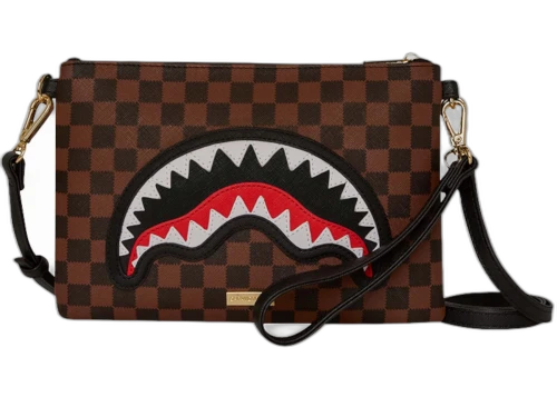 Sprayground Sawtooth Sharks in Paris Crossover Clutch Brown