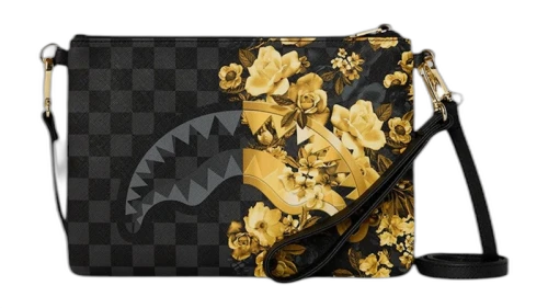 Sprayground Gold Floral Crossbody Black/Gold