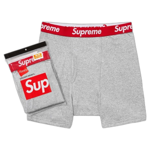 Supreme x Hanes Boxer Briefs (2 Pack) 'Heather Grey'