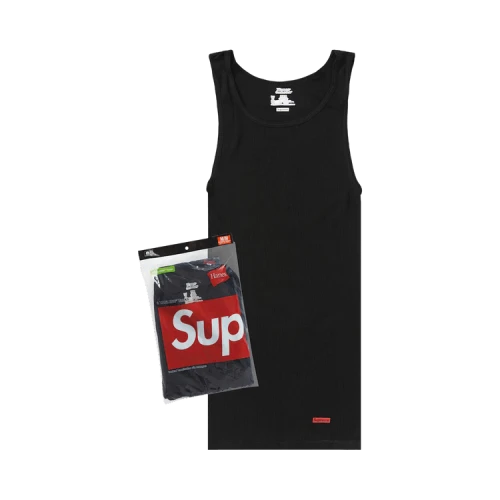 Supreme x Hanes Tagless Tank Tops (3 Pack) 'Black'