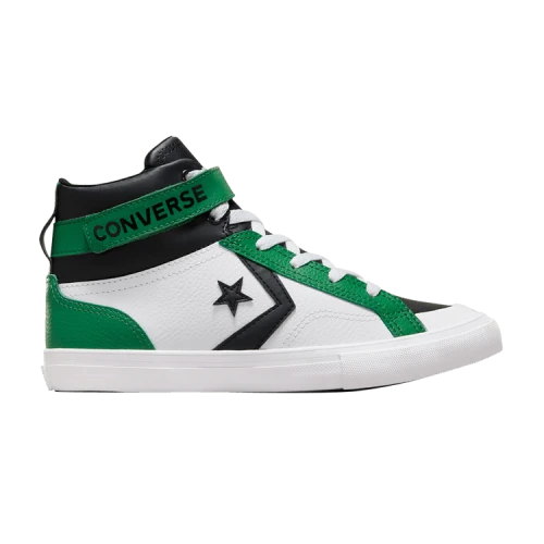 Converse Pro Blaze Strap Leather High GS 'White Green Black'