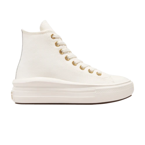 Converse Chuck Taylor All Star Move Platform High GS 'Tonal Canvas - Egret Metallic Light Gold'