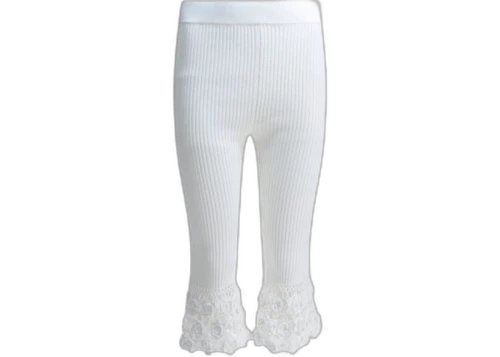 Ganni Woven Knit Leggings White
