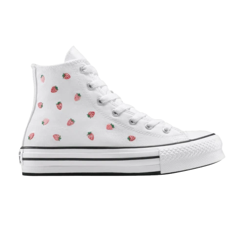 Converse Chuck Taylor All Star EVA Lift Platform High GS 'Embroidered Strawberries'