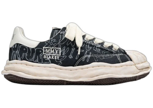 Maison Mihara Yasuhiro Blakey OG Sole Low Graffiti Printed Black White