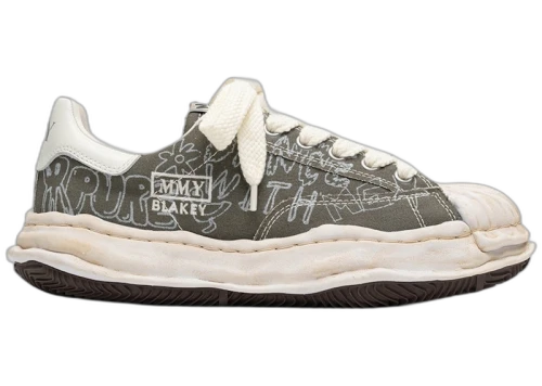 Maison Mihara Yasuhiro Blakey OG Sole Low Graffiti Printed Green