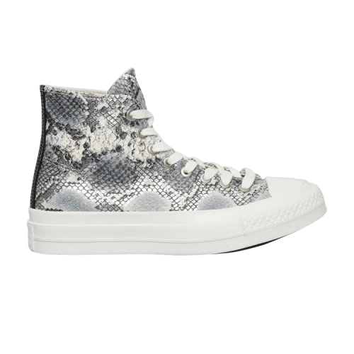 Converse Chuck Taylor All Star First String High Snakeskin Snow White Black