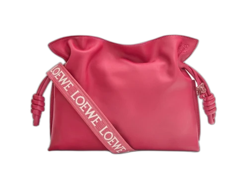 LOEWE Flamenco Clutch In Nappa Calfskin Ruby Red Glaze