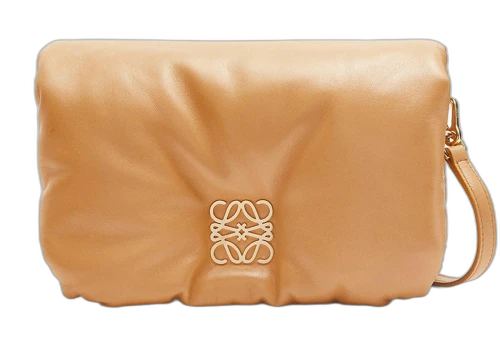 LOEWE Puffer Goya Bag In Shiny Nappa Lambskin Mini Camel