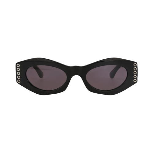 Alaïa Round-Frame Acetate Sunglasses 'Black Black Grey'
