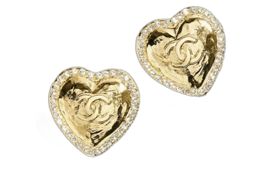 Chanel Puces D'Oreilles Earrings Gold/Crystal (ABD072 B16157 NW375)