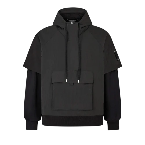 A-COLD-WALL* Overlay Crinkled Hoodie 'Black'