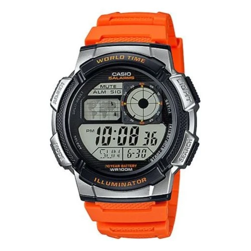 CASIO Sports Quartz Waterproof Mens Orange Analog