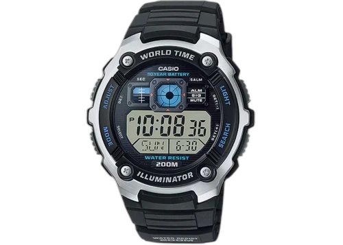 Casio Men's Rugged Digital Sport Watch with Stainless Steel Band AE-2000WD-1A