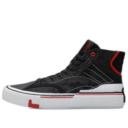 Li-Ning Canvas Hi Shoes 'Black Red'