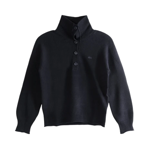 Lacoste Carded Wool High Neck Sweater 'Navy Blue'