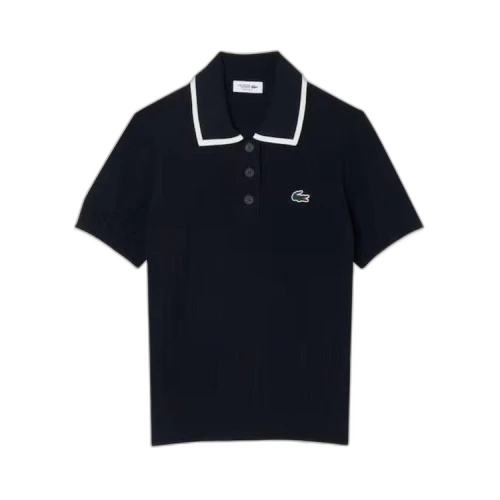 Lacoste Women's Short Sleeved Polo Collar Golf Sweater Navy Blue