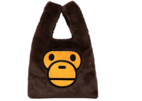 BAPE Baby Milo Fur Tote Bag Brown