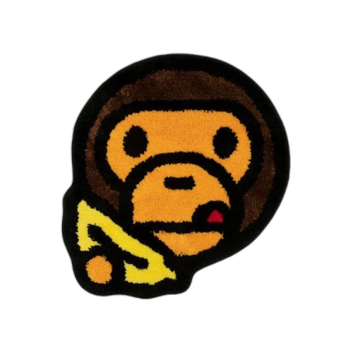 BAPE Baby Milo Face Banana Rug 'Brown'