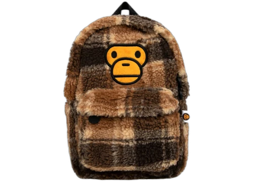 BAPE Baby Milo Mini Fur Check Backpack Multicolor