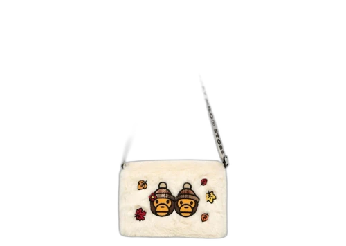 BAPE Baby Milo Fur Mini Cross Bag Ivory