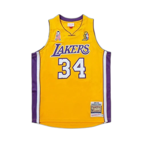 Mitchell & Ness NBA Authentic Los Angeles Lakers 2001 Shaquille O'Neal Jersey 'Light Gold'