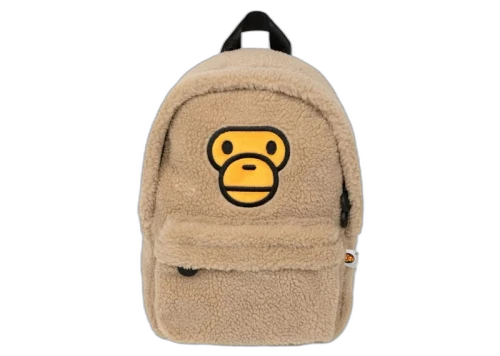 BAPE All Baby Milo Mini Faux Fur Backpack Beige