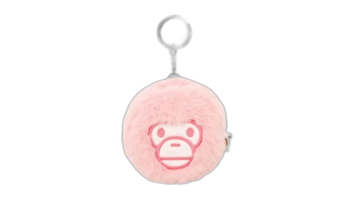 BAPE Baby Milo Plush Doll Headphone Holder Keychain Pink