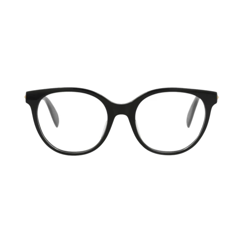 Alexander McQueen Round-Frame Acetate Optical Frames Black Black Transparent (AM0131OA-30002597-001)