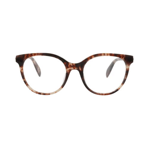 Alexander McQueen Round-Frame Acetate Optical Frames Avana Avana Transparent (AM0131OA-30002597-004)