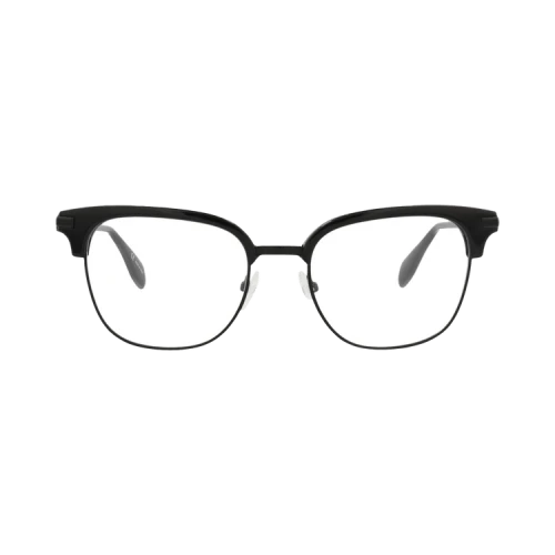 Alexander McQueen Round-Frame Metal Optical Frames Black Black Transparent (AM0152O-30002600-001)
