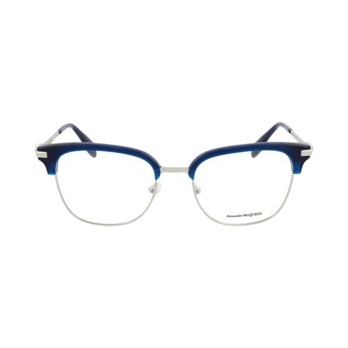 Alexander McQueen Round-Frame Metal Optical Frames Silver Silver Transparent (AM0152O-30002600-004)
