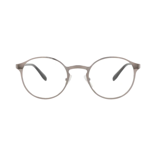 Alexander McQueen Round-Frame Metal Optical Frames Ruthenium Havana Transparent (AM0166O-30006137-003)
