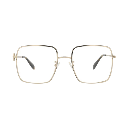 Alexander McQueen Square-Frame Metal Optical Frames Gold Gold Transparent (AM0227O-30008282-002)