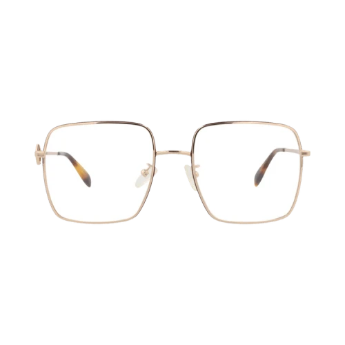 Alexander McQueen Square-Frame Metal Optical Frames Gold Gold Transparent (AM0227O-30008282-003)