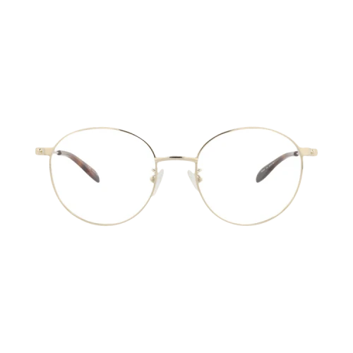 Alexander McQueen Round-Frame Metal Optical Frames Gold Gold Transparent (AM0232O-30008070-004)