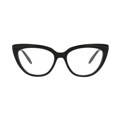 Alexander McQueen Cat Eye-Frame Acetate Optical Frames Black Black Transparent (AM0253O-30008688-001)