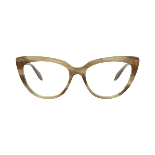 Alexander McQueen Cat Eye-Frame Acetate Optical Frames Havana Havana Transparent (AM0253O-30008688-004)