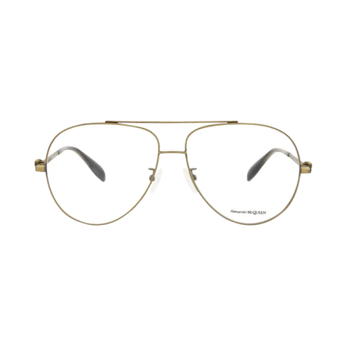 Alexander McQueen Aviator-Frame Metal Optical Frames Bronze Bronze Transparent (AM0260O-30008696-003)
