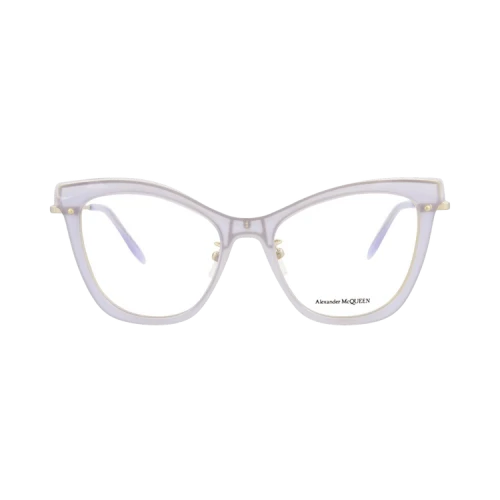 Alexander McQueen Cat Eye-Frame Acetate Optical Frames Violet Gold Transparent (AM0265O-30008684-002)