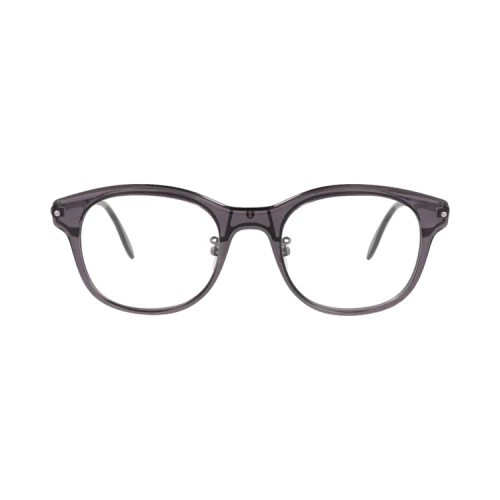 Alexander McQueen Round-Frame Acetate Optical Frames Grey Ruthenium Transparent (AM0266O-30008681-001)