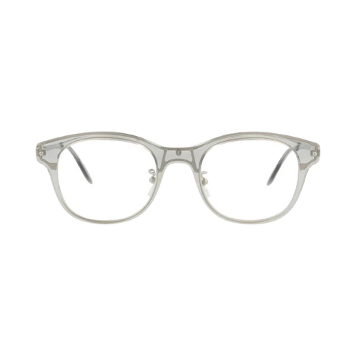 Alexander McQueen Round-Frame Acetate Optical Frames Grey Silver Transparent (AM0266O-30008681-002)