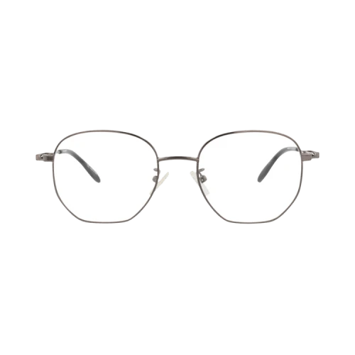 Alexander McQueen Round-Frame Metal Optical Frames Ruthenium Ruthenium Transparent (AM0267O-30008679-001)