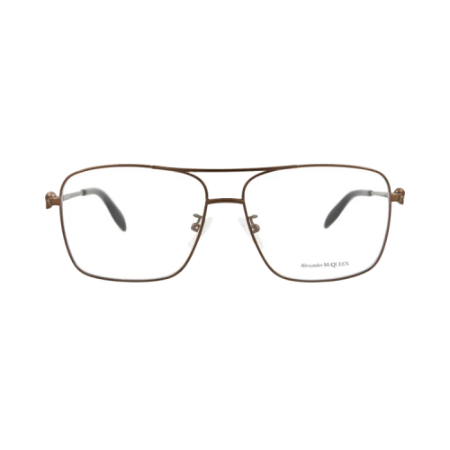 Alexander McQueen Aviator-Frame Metal Optical Frames Brown Brown Transparent (AM0277O-30009377-002)
