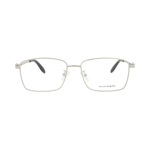 Alexander McQueen Square-Frame Metal Optical Frames Silver Silver Transparent (AM0278O-30009379-003)